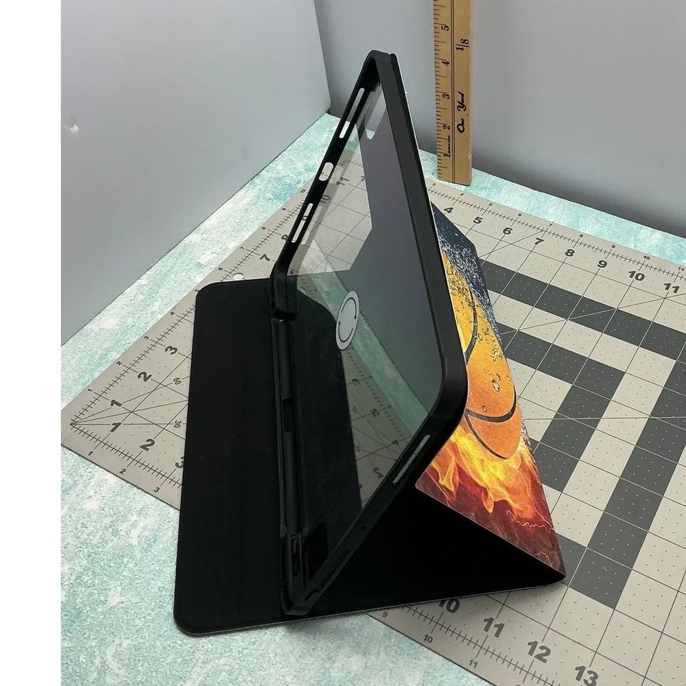 iPad Pro 11 Case Basketball Fire Water 360 Rotating Stand Pencil Holder Cover‎